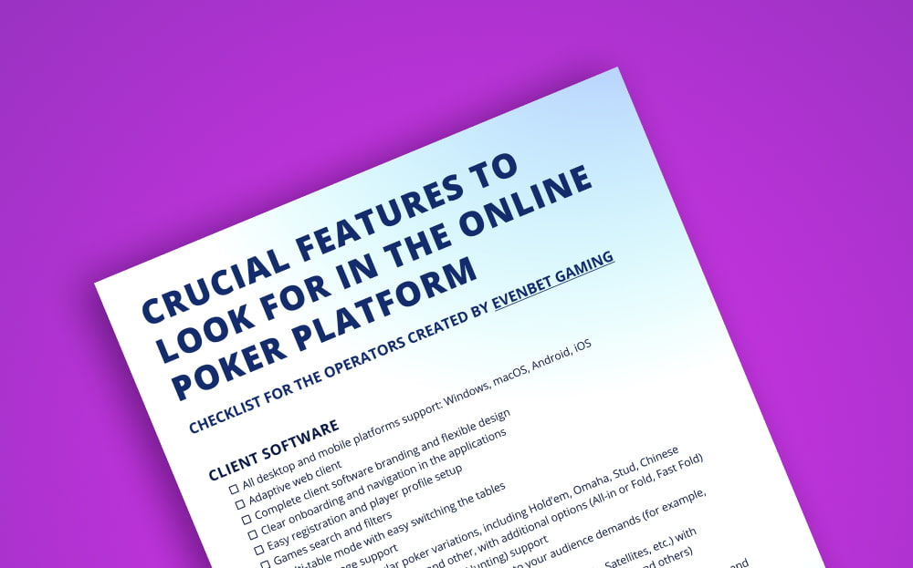 Poker Software Checklist