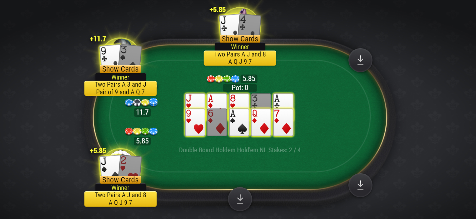 Double Board in Online Poker