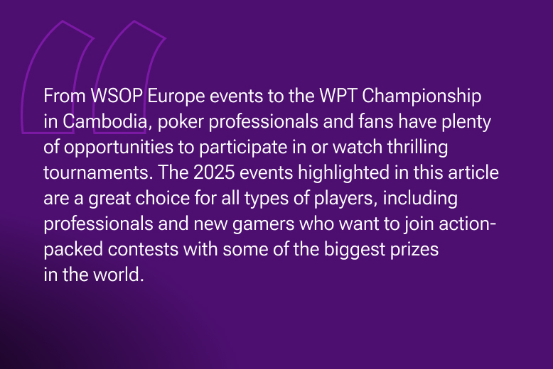 2025 poker events around the world