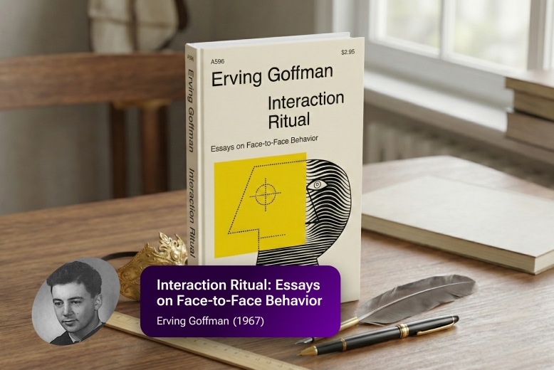 Erving Goffman, Interaction Ritual: Essays on Face-to-Face Behavior (1967). Book cover. Illustration for the article about the philosophy behind iGaming industry