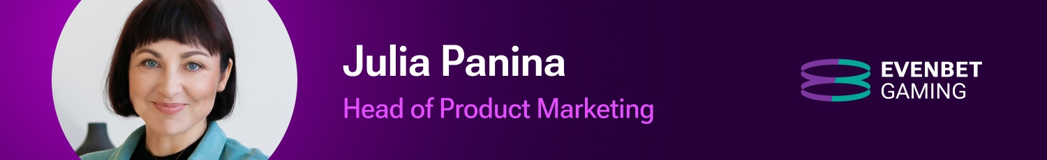 Julia Panina, Head of Product Marketing at EvenBet Gaming. Illustration for the article about iGaming Trends 2026