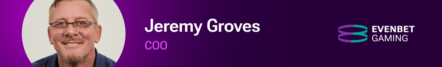 Jeremy Groves, COO at EvenBet Gaming. Illustration for the article about iGaming Trends 2026