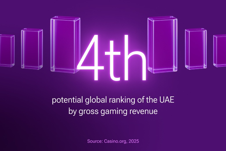 The UAE gambling could become the fourth-largest gaming hub globally by gross gaming revenue. Illustration for the article about the online gambling industry in the UAE