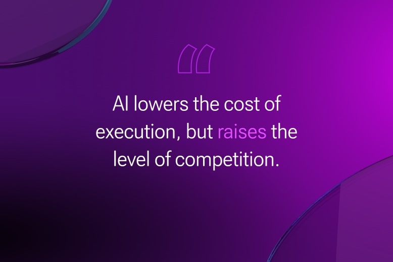 AI lowers the cost of execution, but raises the level of competition. Quotation from the article about the impact of AI search for affiliate marketing