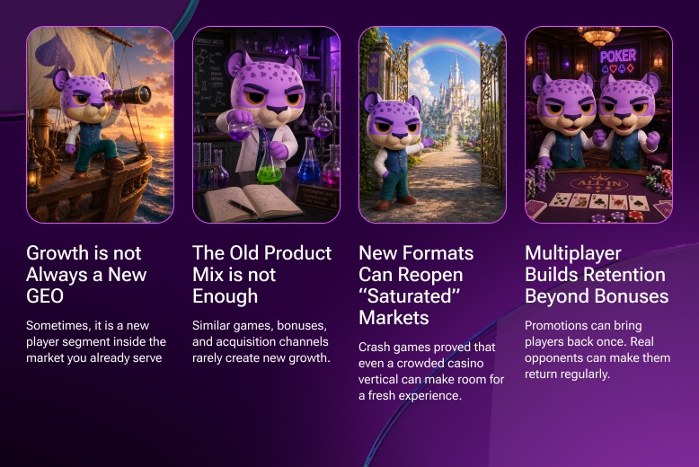 iGaming market trends showing product, retention, personalization, and multiplayer growth strategies
