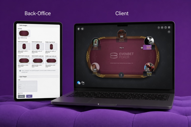 Online poker table customization via EvenBet Gaming online poker software